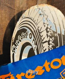 Vintage Old Antique Rare Firestone Tire Ad Miniature Porcelain Enamel Sign Board
