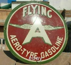 Vintage Old Antique Rare Flying A Gasoline Oil Adv. Porcelain Enamel Sign Board