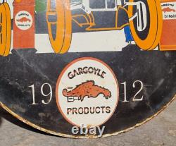 Vintage Old Antique Rare Gargoyle Mobil Oil Adv. Porcelain Enamel Sign Board