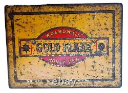 Vintage Old Antique Rare Honey Dew Gold Flake Cigarettes Litho Tin Box, London