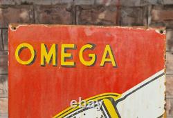 Vintage Old Antique Rare Omega Cyma Tissot Watches Porcelain Enamel Sign Board