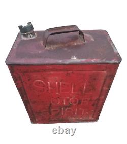 Vintage Old Antique Rare Shell Motor Oil Tin Box / Gallon Sign Board Collectible