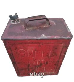 Vintage Old Antique Rare Shell Motor Oil Tin Box / Gallon Sign Board Collectible