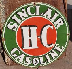 Vintage Old Antique Rare Sinclair Gasoline Oil Adv. Porcelain Enamel Sign Board