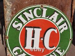 Vintage Old Antique Rare Sinclair Gasoline Oil Adv. Porcelain Enamel Sign Board