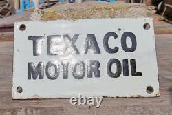 Vintage Old Antique Rare TEXACO MOTOR OIL Miniature Porcelain Enamel Sign Board
