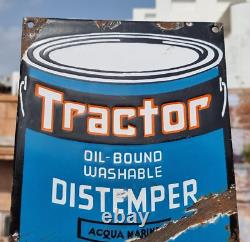 Vintage Old Antique Rare Tractor Distemper Paint Ad. Porcelain Enamel Sign Board