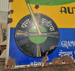 Vintage Old Antique Rare Young India Gramophone Record Dealer Enamel Sign Board