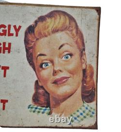 Vintage Old Antique Thoughts Quotes & Picture / images Litho. Tin Sign Board