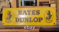 Vintage Old Antique Very Rare Bates Dunlop Adv Enamel Sign Board, Collectible