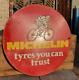 Vintage Old Antique Very Rare Michelin Tyres Service Porcelain Enamel Sign Board
