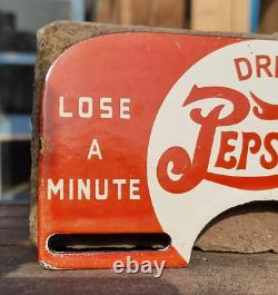 Vintage Old Antique Very Rare Pepsi-Cola Porcelain Enamel Sign Board Collectible