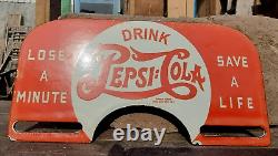 Vintage Old Antique Very Rare Pepsi-Cola Porcelain Enamel Sign Board Collectible