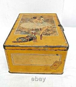 Vintage Old Antique Very Rare Wills Gold Flake Cigarettes Litho Tin Box, London