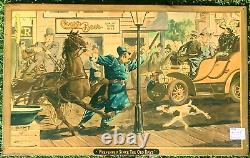 Vintage Old Cooks Beer Metal sign antique car & Horse Buggy Graphics 21 by 13