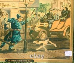 Vintage Old Cooks Beer Metal sign antique car & Horse Buggy Graphics 21 by 13