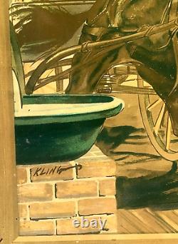 Vintage Old Cooks Beer Metal sign antique car & Horse Buggy Graphics 21 by 13