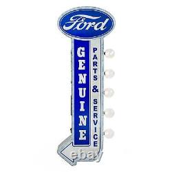 Vintage Old Fashioned GENUINE FORD PARTS & SERVICE 3-D Sign LED Lighted Marquee