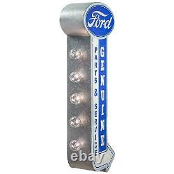 Vintage Old Fashioned GENUINE FORD PARTS & SERVICE 3-D Sign LED Lighted Marquee