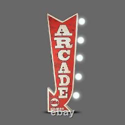 Vintage Old Fashioned Retro ARCADE Sign 2-Sided LED Lighted Game Room Marquee