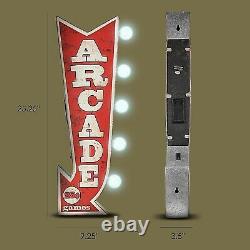 Vintage Old Fashioned Retro ARCADE Sign 2-Sided LED Lighted Game Room Marquee