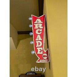 Vintage Old Fashioned Retro ARCADE Sign 2-Sided LED Lighted Game Room Marquee