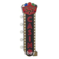 Vintage Old Fashioned Retro Casino Lucky 7 Sign Double Sided LED Lighted Marquee