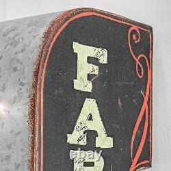 Vintage Old Fashioned Retro Farmers Market Sign Double Sided LED Lighted Marquee