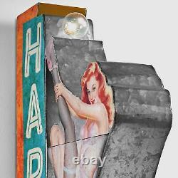 Vintage Old Fashioned Retro Happy Hour Bar Sign Double Sided LED Lighted Marquee