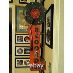 Vintage Old Fashioned Retro Turntable Record Sign Two-Sided LED Lighted Marquee