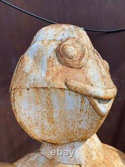 Vintage Old Folk Art Michelin Man Bibendum Trade Sign Metal Statue, 1970s