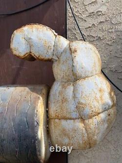 Vintage Old Folk Art Michelin Man Bibendum Trade Sign Metal Statue, 1970s