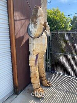 Vintage Old Folk Art Michelin Man Bibendum Trade Sign Metal Statue, 1970s