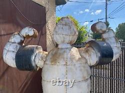 Vintage Old Folk Art Michelin Man Bibendum Trade Sign Metal Statue, 1970s