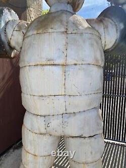 Vintage Old Folk Art Michelin Man Bibendum Trade Sign Metal Statue, 1970s