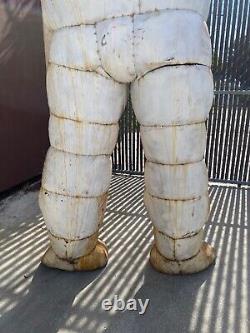 Vintage Old Folk Art Michelin Man Bibendum Trade Sign Metal Statue, 1970s