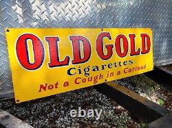 Vintage Old Gold Porcelain Sign Cigarette Tobacco Cigar Smoking Pipe Lorillard