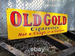 Vintage Old Gold Porcelain Sign Cigarette Tobacco Cigar Smoking Pipe Lorillard