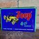 Vintage Old Jeep Heavy Porcelain Heavy Metal Dealer Dealership Sign 12x8