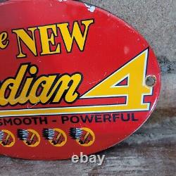 Vintage Old Motorcycle Porcelain Dealership Heavy Metal Sign 8x6 Red Oval