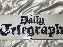 Vintage Old Original Enamel Daily Telegraph Newspaper Advertising Plaque Sign