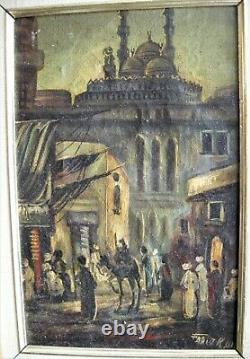 Vintage, Old, Ottoman-Istanbul Oil on Canvas Painting, Signed