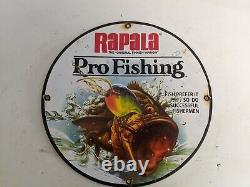 Vintage Old Rapala Lures Bait Advertising Porcelain Pro Fishing Sign Fish Bait