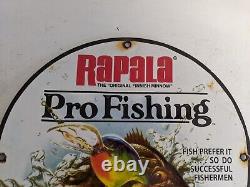 Vintage Old Rapala Lures Bait Advertising Porcelain Pro Fishing Sign Fish Bait