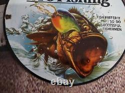 Vintage Old Rapala Pro Fishing Lures Porcelain Enamel Bait Tackle Metal Sign