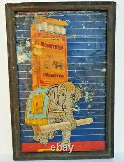 Vintage Old Rare Bear's Honeydew Elephant Cigarette Litho Tin Sign Board