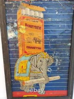 Vintage Old Rare Bear's Honeydew Elephant Cigarette Litho Tin Sign Board