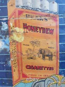 Vintage Old Rare Bear's Honeydew Elephant Cigarette Litho Tin Sign Board