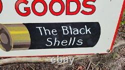 Vintage Old Sporting Goods Guns Shell Ammo Shells Porcelain Gun Sign Hunting