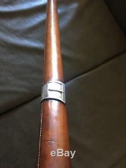 Vintage Old Walking Stick Leather & Silver Toledo Sign Sword Knife immaculate